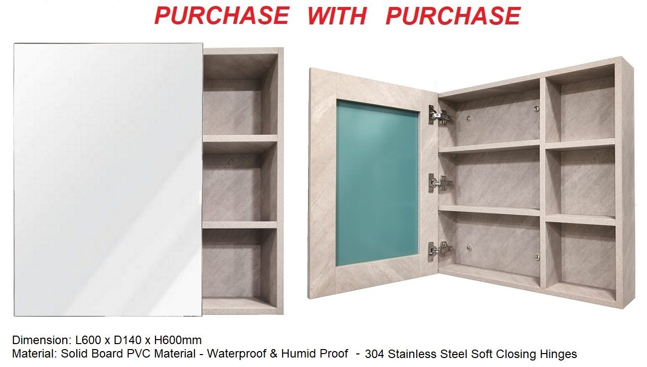 BATHAR 600mm PVC Vanity Cabinet With Small Depth PBC-6040 view 10