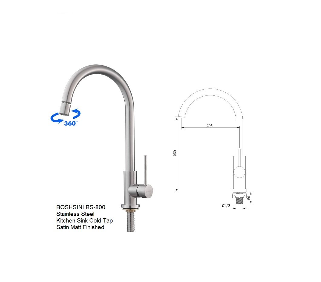 BOSHSINI Nano Kitchen Sink BSQ-6845 view 5