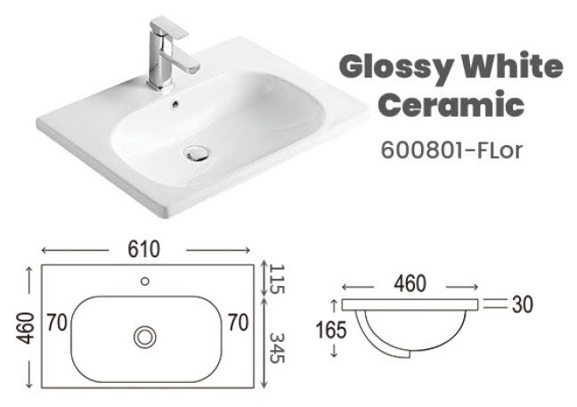 CUBI 600mm PVC Bathroom Drawer Cabinet COVE 6046102 view 9