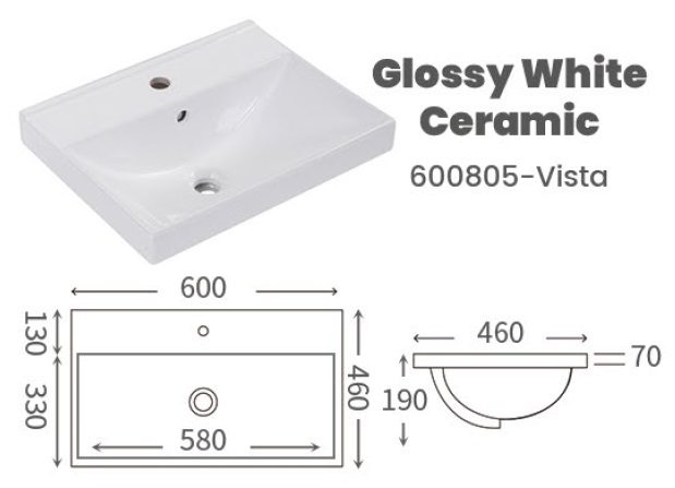 CUBI 600mm PVC Bathroom Drawer Cabinet COVE 6046102 view 12