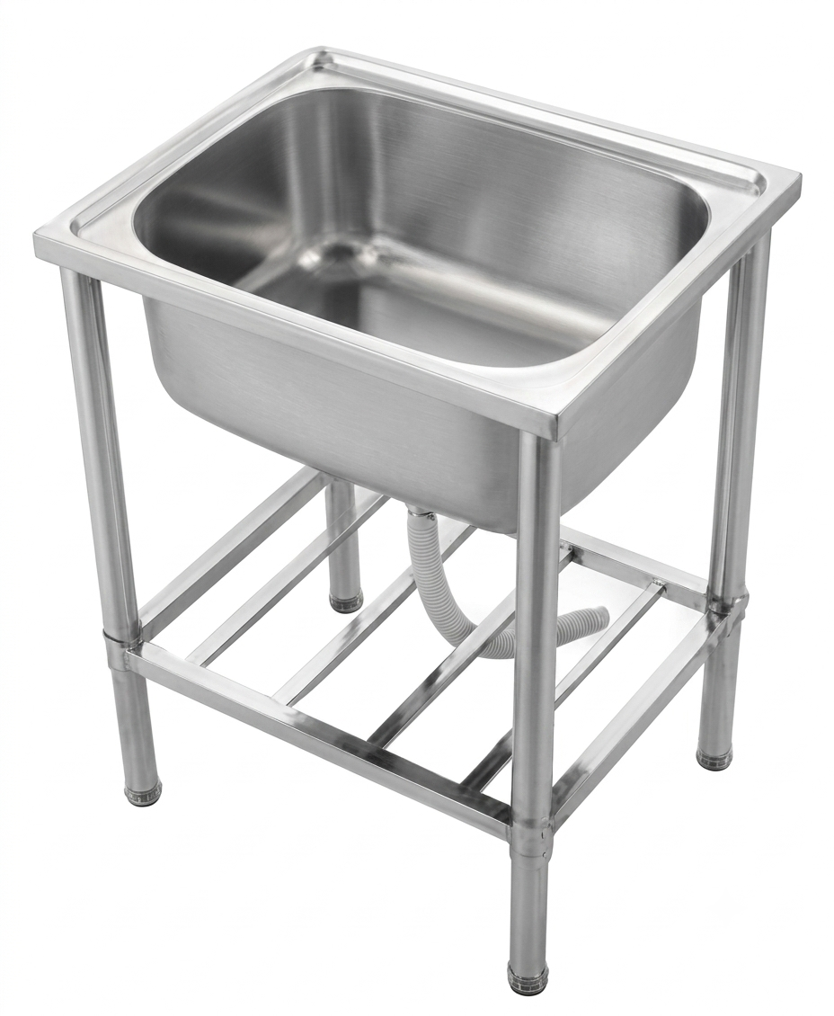 COSTA BEN-6048 Freestanding Kitchen Sink With Shelf
