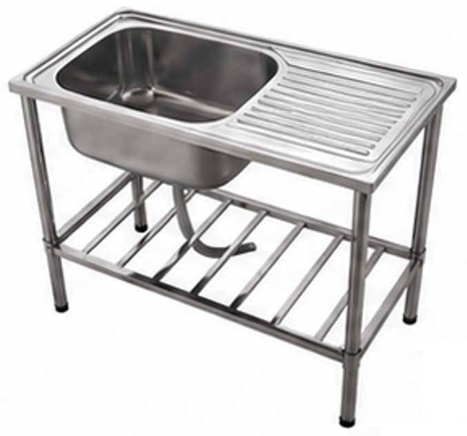 COSTA BEN-10050 A Freestanding Kitchen Sink With Shelf & Drainer