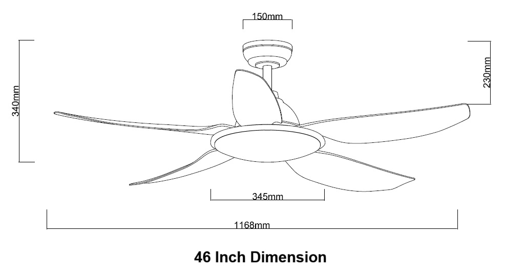 FANCO TRIBUTO 46 & 56 Inch Ceiling Fan - Brightest LED In 36W view 2