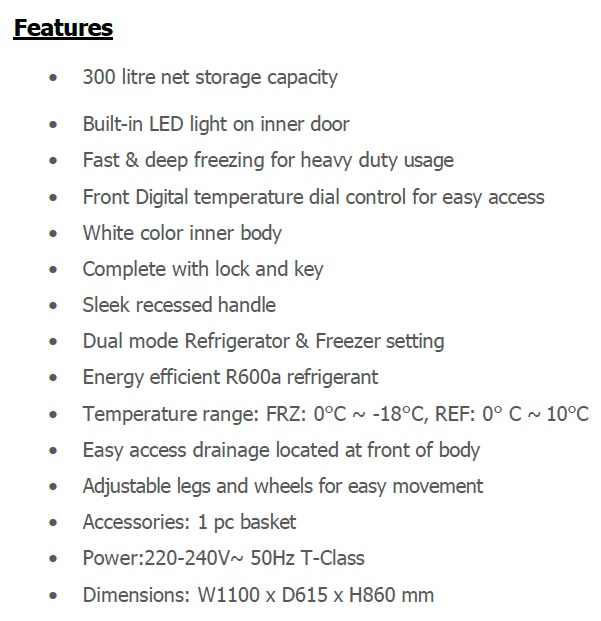 TECNO Chest Freezer TCF-319R view 3