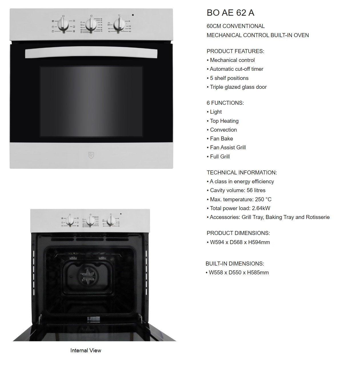 EF  Built-In Oven BO AE 62-A