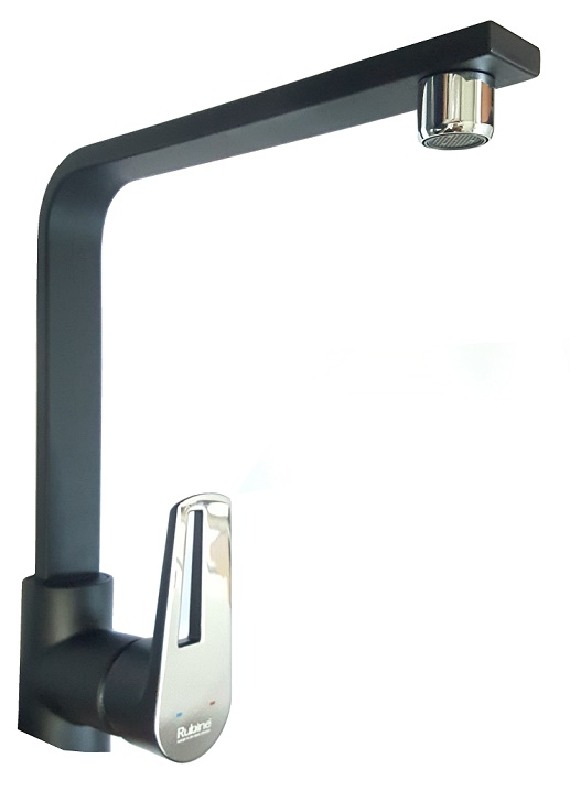 RUBINE Kitchen Sink Mixer Tap - STYLO 9144 Black Color view 3