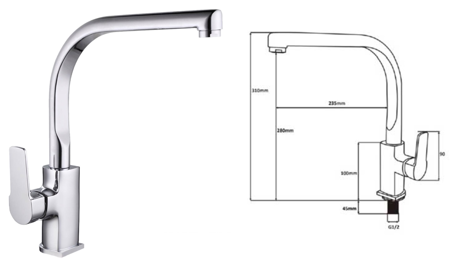 BOSHSINI Satin Color Kitchen Sink Cold Water Tap BS 802
