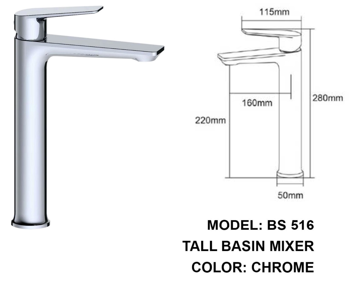 BOSHSINI Tall Basin Mixer Water Tap BS-516