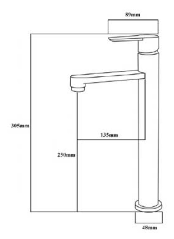 BOSHSINI Tall Basin Cold Water Tap BS-316 BK view 2