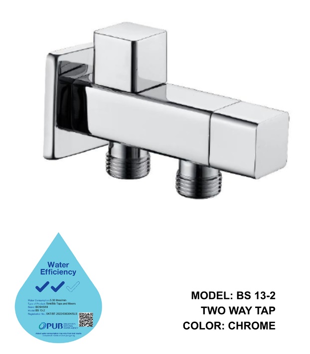 BOSHSINI 2 Ways Angle Valve BS-13-2 Chrome