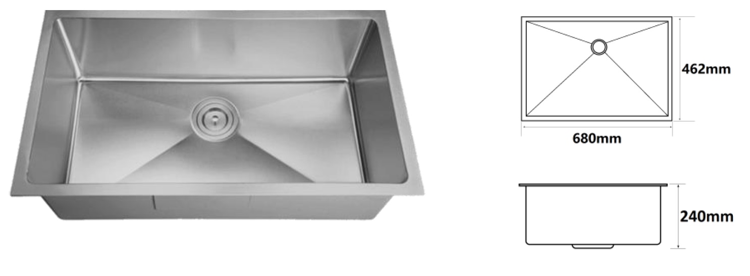 NOBEL Stainless Steel Under Mount Kitchen Sink U-06