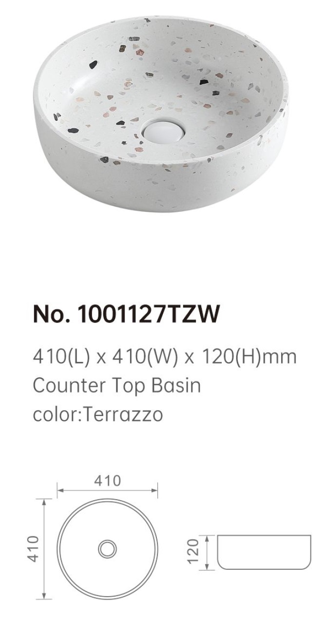 410mm Counter Top Basin - 1001127 TZW view 2