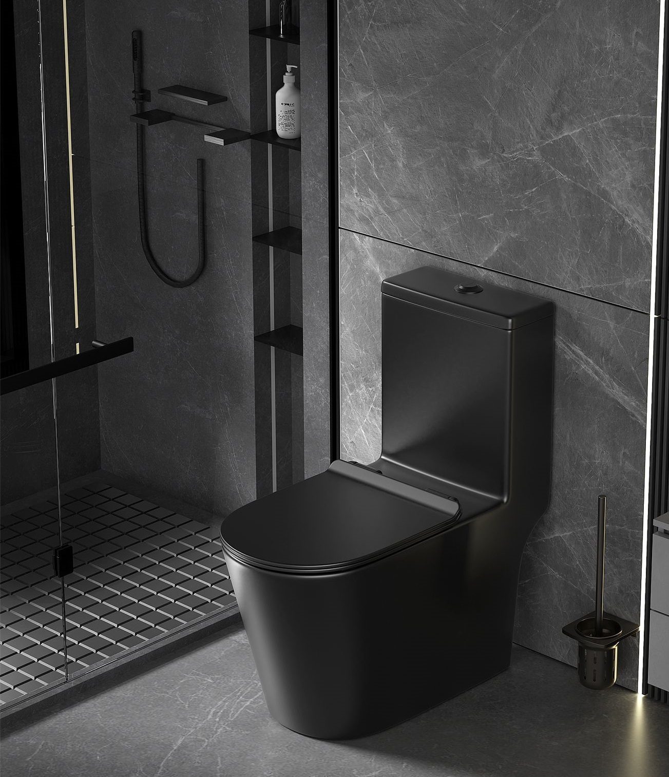 EACO One Piece Toilet Bowl T933 Matt Black Color