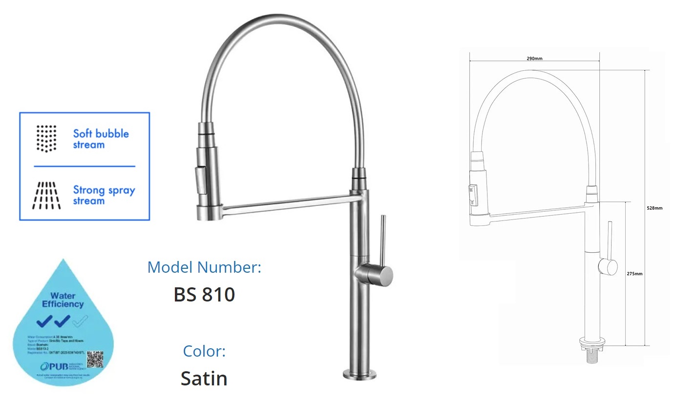 BOSHSINI Kitchen Sink Cold Tap With Flexible Hose - BS 810