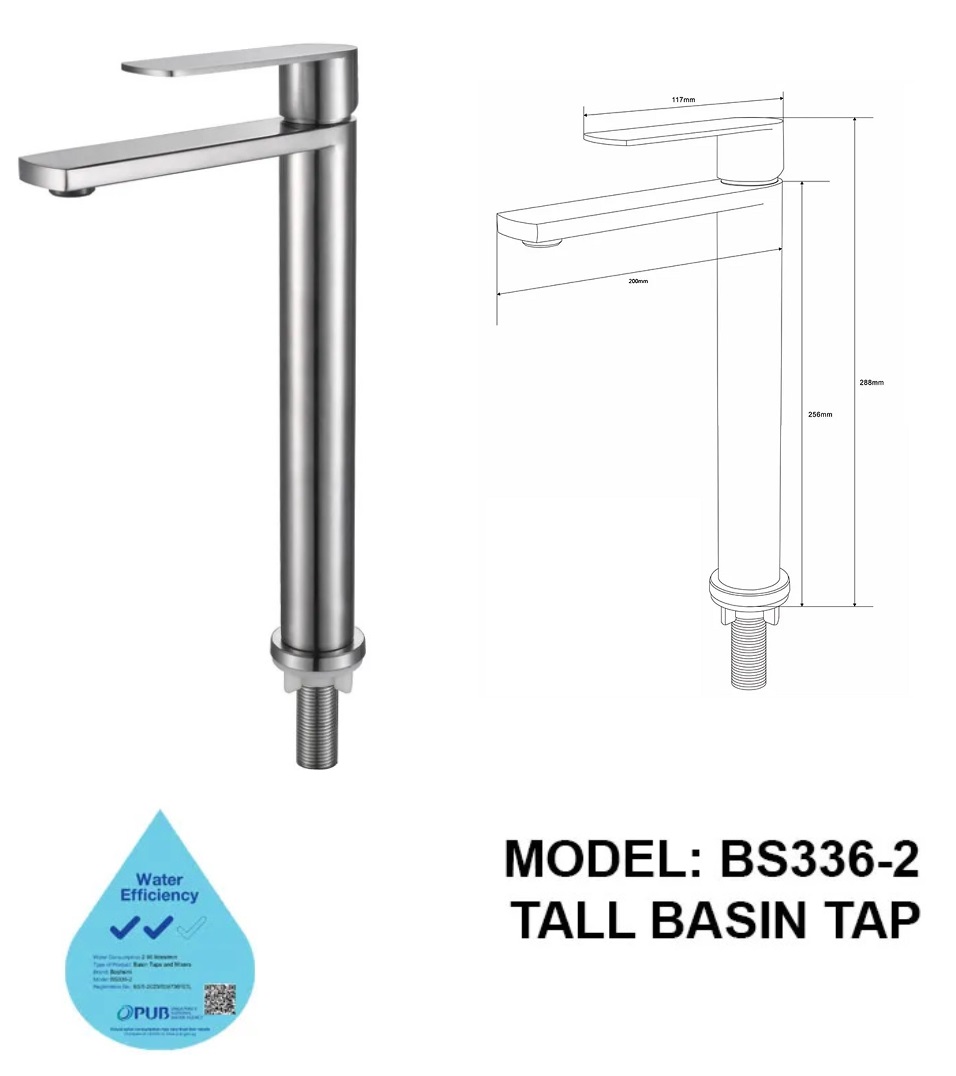 BOSHSINI Tall Cold Water Basin Tap BS 336-2