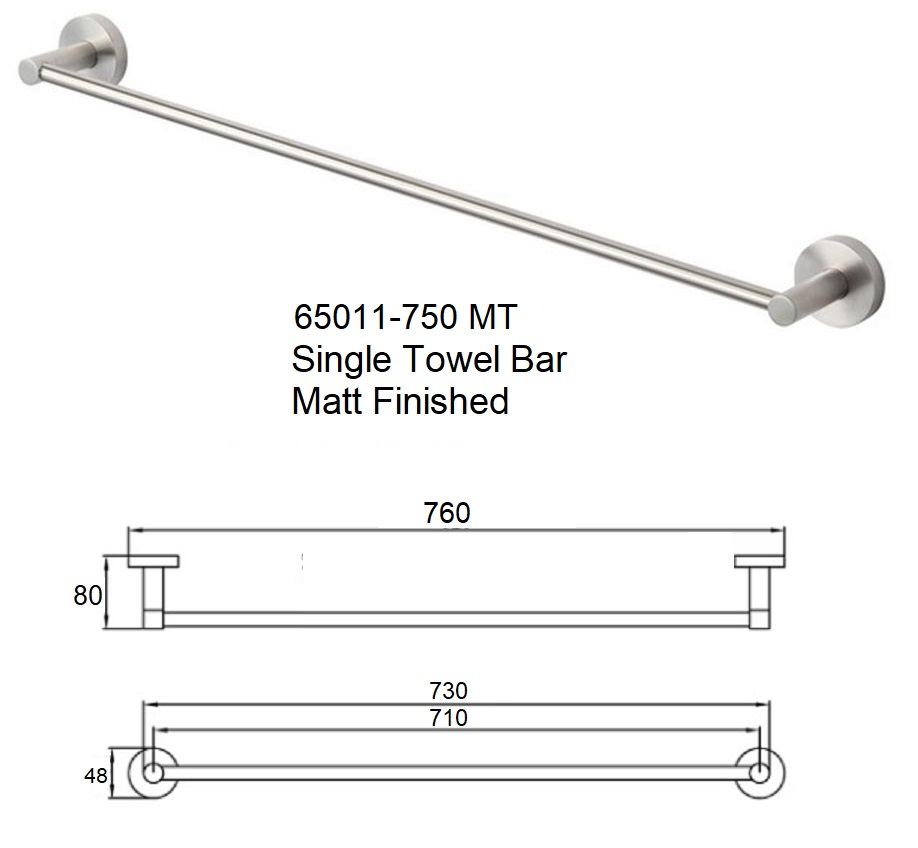 NOBEL Single Towel Bar 65011-750 MT