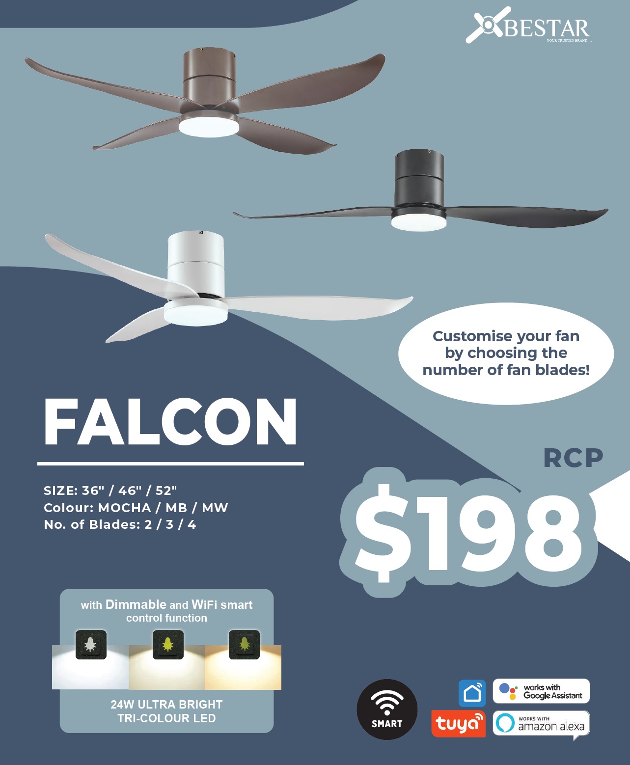 BESTAR FALCON Ceiling Fan With Smart Functions