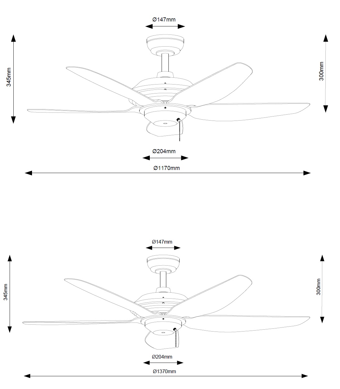 FANCO AIRTRACK PLUS Ceiling Fan 46 & 54 Inch view 2