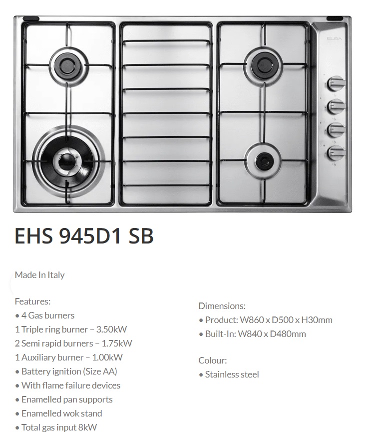 ELBA Cooker Hob EHS 945D1 SB