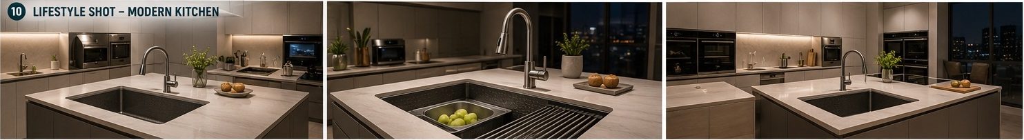 Nano embossed stainless steel kitchen sink