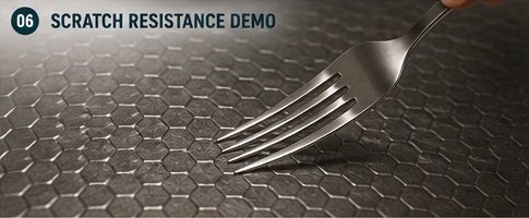 Embossed texture finish on a nano kitchen sink