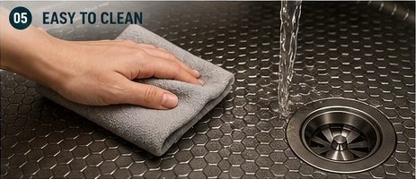 Nano embossed kitchen sink in daily use