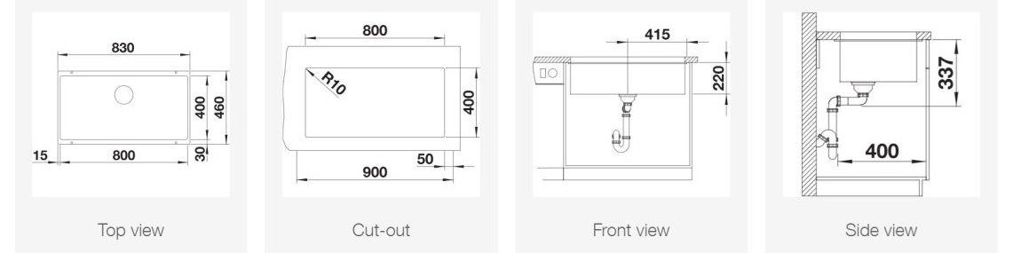 BLANCO SUBLINE 800-U Undermount Sink view 3