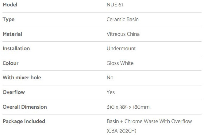 Rubine Undermount Basin NUE 61 view 4
