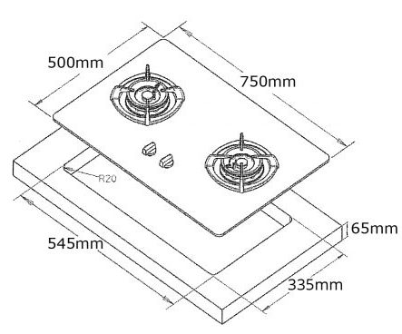 TECNO Stainless Steel Cooker Hob SR 828SV view 2