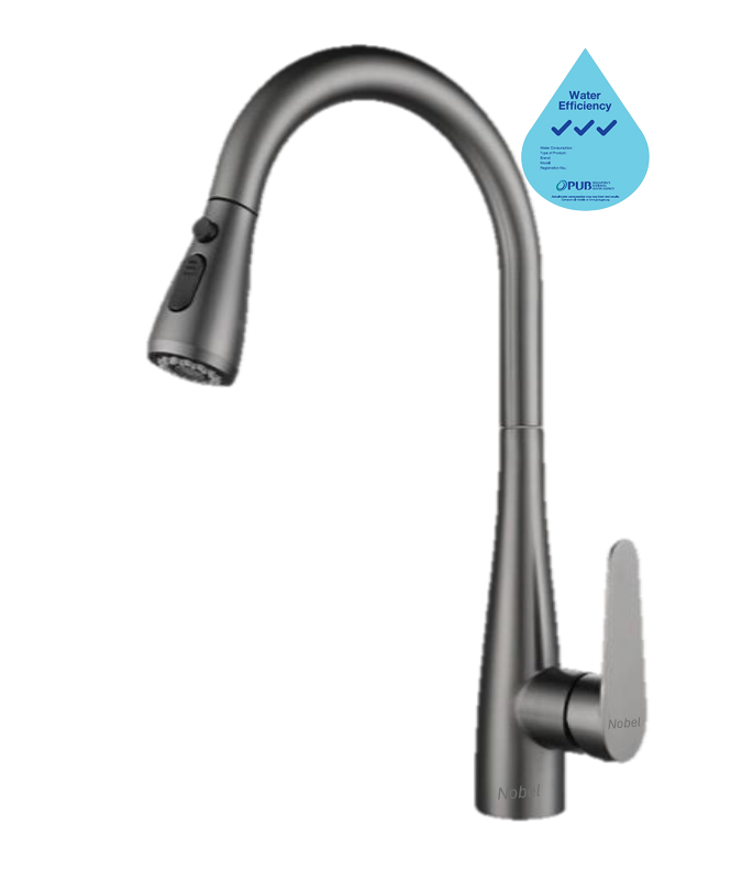 NOBEL Stainless Steel Pull-Out Kitchen Sink Cold Water Tap VS-5166-CT Series view 2
