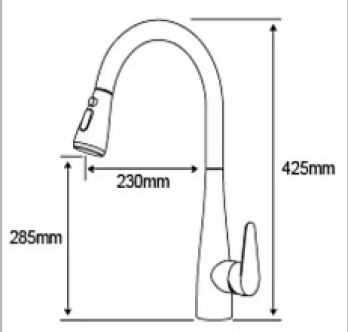 NOBEL Stainless Steel Pull-Out Kitchen Sink Cold Water Tap VS-5166-CT Series view 5