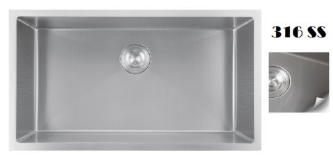 EACO 316 Stainless Steel Nano + Honey Comb Kitchen Sink - 316KS-80SS