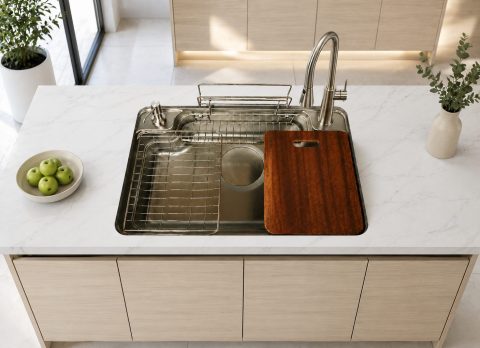 Korean Style LNX-700 Undermount Linen Kitchen Sink