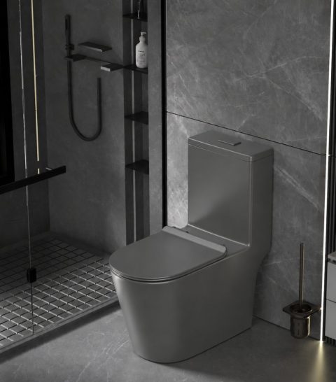 EACO One Piece Toilet Bowl T988S-GM Matt Gun Metal Color