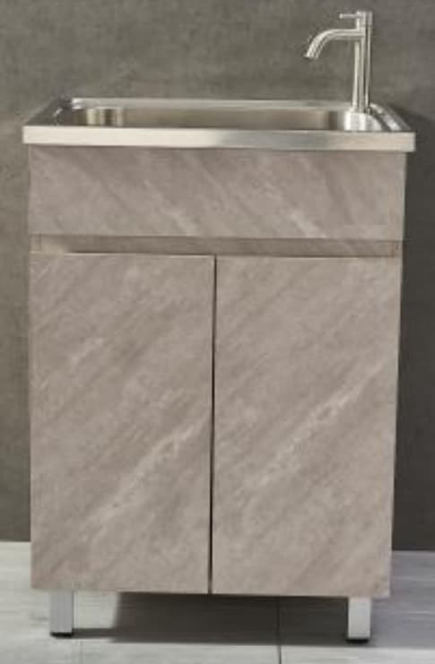 NOBEL PVC Freestanding Basin Cabinet With Stainless Steel Deep Basin CPL-682-SK