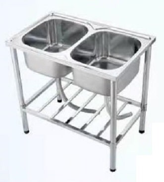 COSTA BEN-8050 Two Bowls Freestanding Kitchen Sink With Shelf