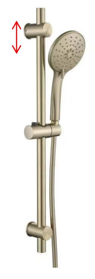 NOBEL Bathroom Shower Set SH-3305-BGD With Sliding Rod - Brush Gold