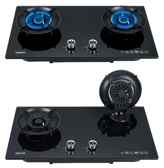 TECNO Glass Hob With Flip-Up Burners & Timer T 762FLIP-T