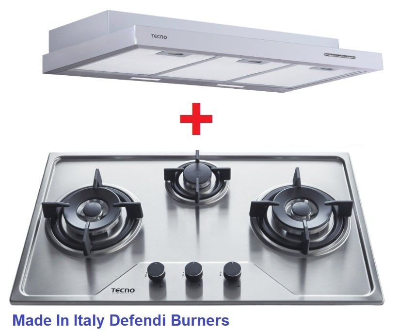 TECNO Cooker Hob + Cooker Hood Bundle Offer - Stainless Steel Series